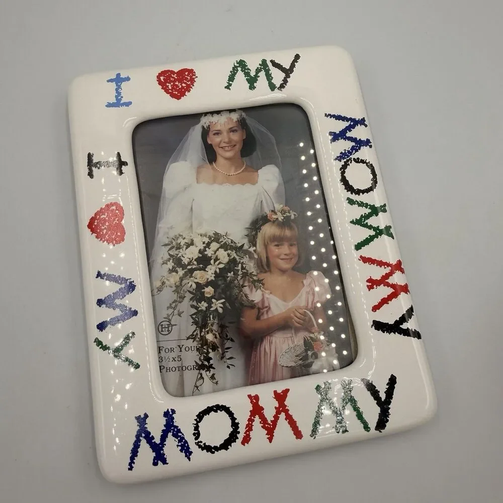 Vintage I Love My Mommy Picture Frame 3.5x5 Ceramic Mother’s Day Gift